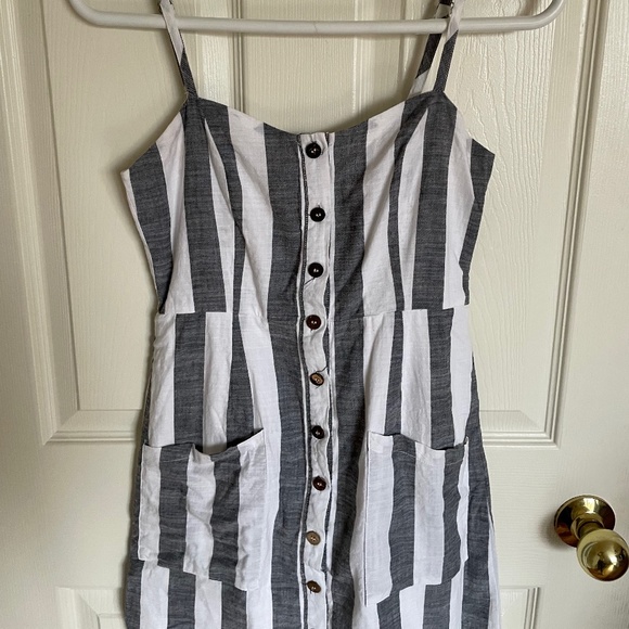 Linen Striped Dress - Picture 1 of 1